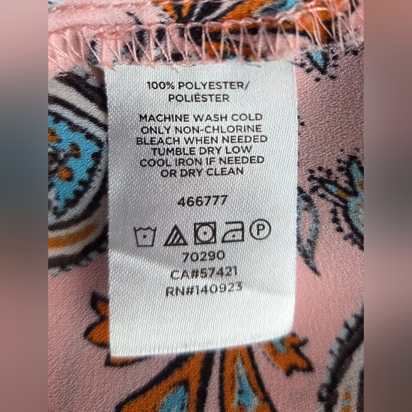 LOFT Geometric Floral V-Neck Ruffle Sleeve Top Size XS - Picture 12 of 12